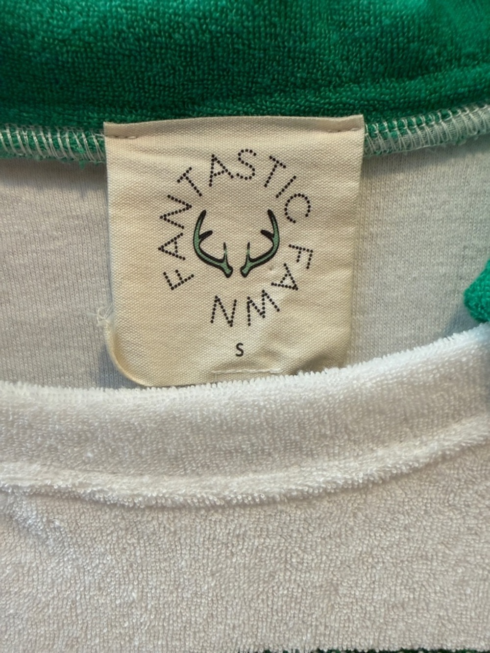 Fantastic Fawn White Polo Dress with Green Trim and Pink Golf Cart Motif - Picture 2 of 3